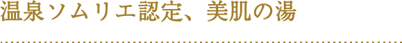 温泉ソムリエ認定、美肌の湯